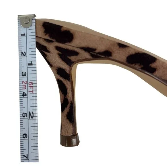 LILIANA / Romantic-1 Leopard Print / Pointed Toe Mules With Rhinestone Bow Embel - Picture 8 of 9